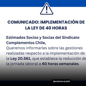 Comunicado: Implementación de la Ley de 40 Horas